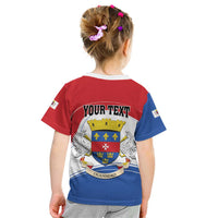 Personalised Saint Barthelemy Kid T Shirt Ouanalao Coat of Arms