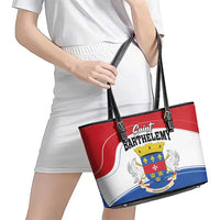 Saint Barthelemy Leather Tote Bag Ouanalao Coat of Arms