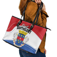 Saint Barthelemy Leather Tote Bag Ouanalao Coat of Arms