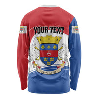 Personalised Saint Barthelemy Long Sleeve Shirt Ouanalao Coat of Arms