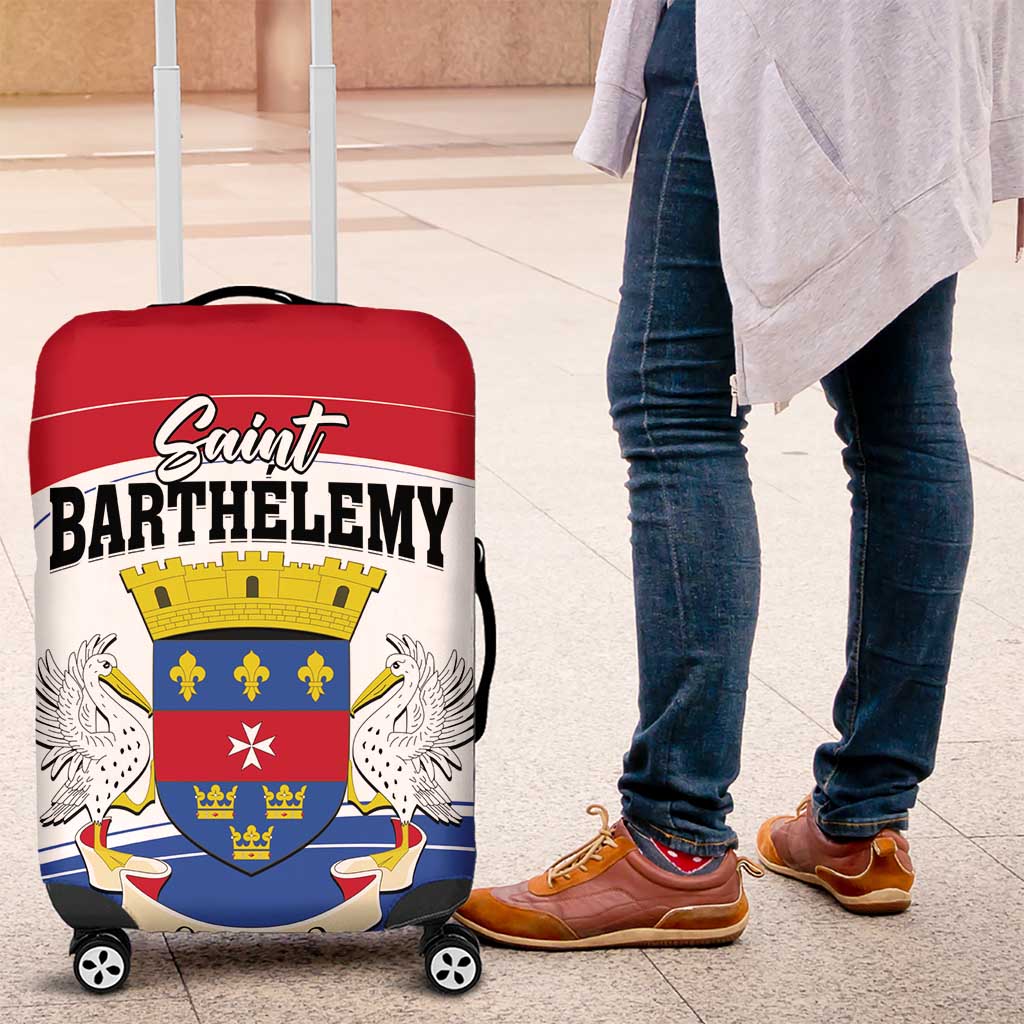 Saint Barthelemy Luggage Cover Ouanalao Coat of Arms