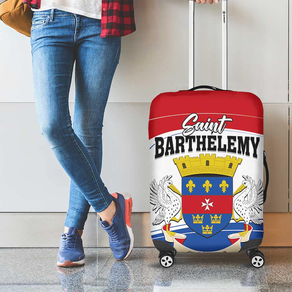 Saint Barthelemy Luggage Cover Ouanalao Coat of Arms