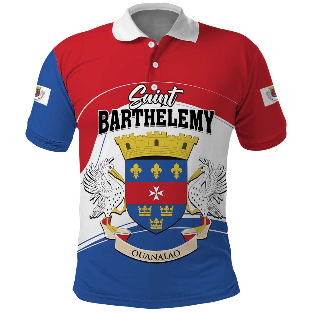 Personalised Saint Barthelemy Polo Shirt Ouanalao Coat of Arms