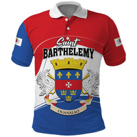 Personalised Saint Barthelemy Polo Shirt Ouanalao Coat of Arms