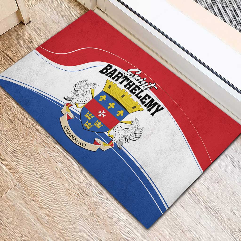 Saint Barthelemy Rubber Doormat Ouanalao Coat of Arms