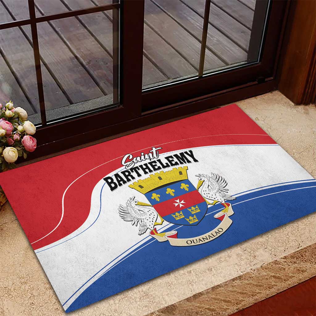 Saint Barthelemy Rubber Doormat Ouanalao Coat of Arms