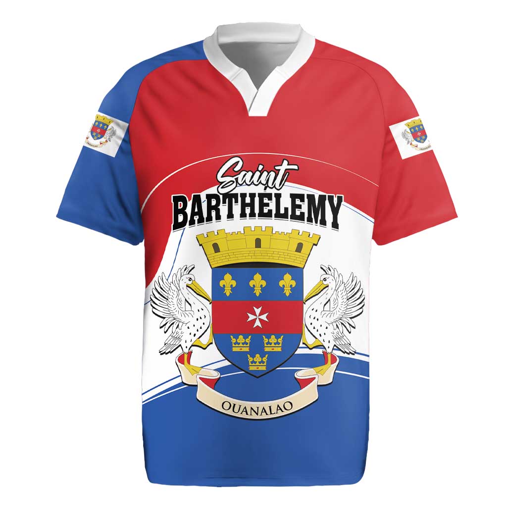 Personalised Saint Barthelemy Rugby Jersey Ouanalao Coat of Arms