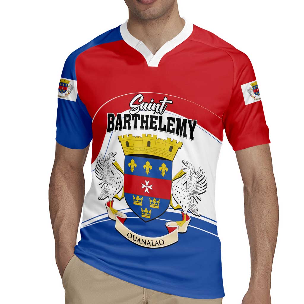 Personalised Saint Barthelemy Rugby Jersey Ouanalao Coat of Arms