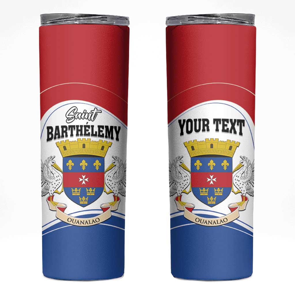 Personalised Saint Barthelemy Skinny Tumbler Ouanalao Coat Of Arms