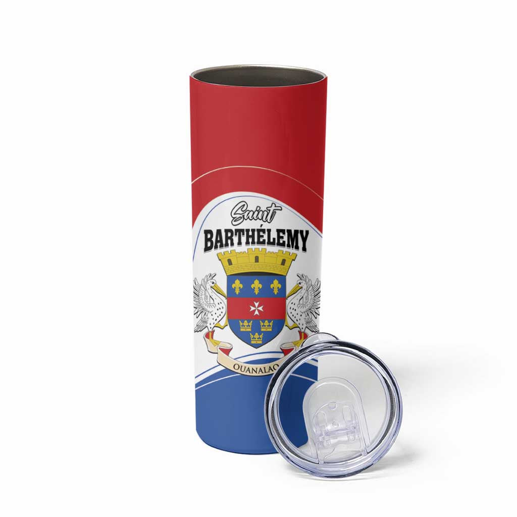 Personalised Saint Barthelemy Skinny Tumbler Ouanalao Coat Of Arms
