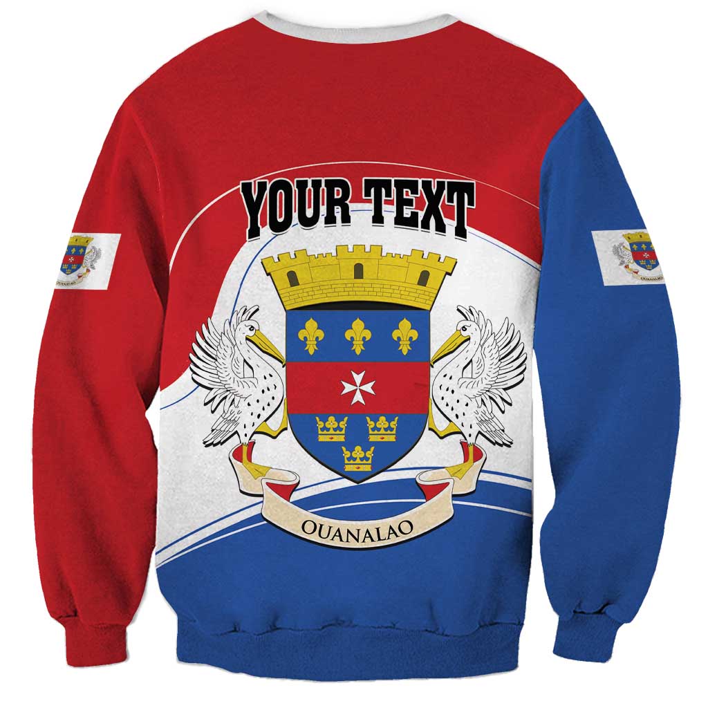 Personalised Saint Barthelemy Sweatshirt Ouanalao Coat of Arms
