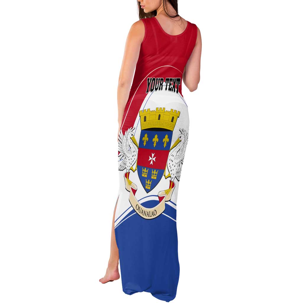 Personalised Saint Barthelemy Tank Maxi Dress Ouanalao Coat of Arms