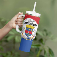 Personalised Saint Barthelemy Tumbler With Handle Ouanalao Coat Of Arms