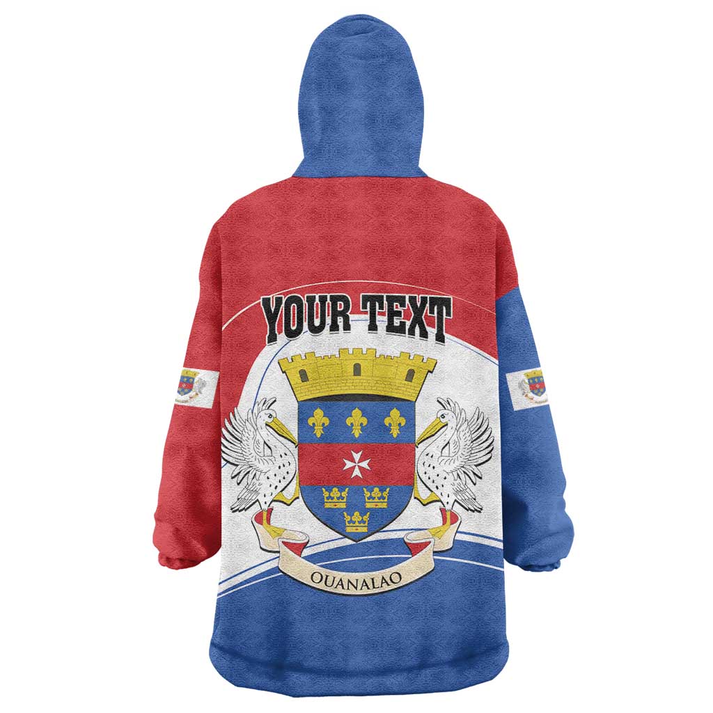 Personalised Saint Barthelemy Wearable Blanket Hoodie Ouanalao Coat of Arms