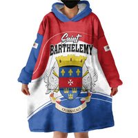 Personalised Saint Barthelemy Wearable Blanket Hoodie Ouanalao Coat of Arms