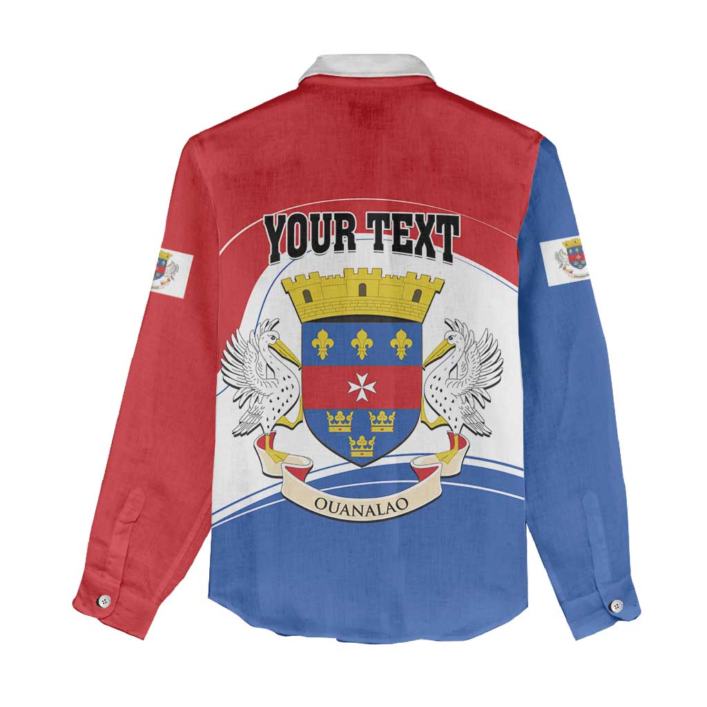 Personalised Saint Barthelemy Women Casual Shirt Ouanalao Coat of Arms