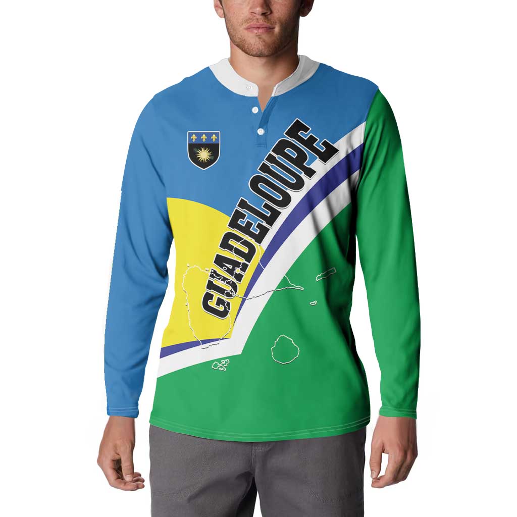 Personalised Guadeloupe Button Sweatshirt Gwadloup Simple Style