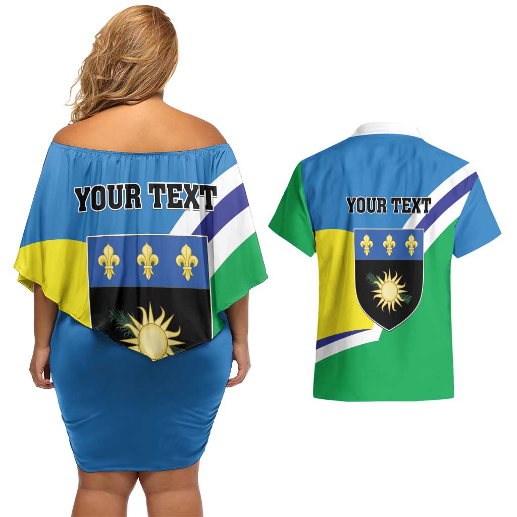 Personalised Guadeloupe Couples Matching Off Shoulder Short Dress and Hawaiian Shirt Gwadloup Simple Style