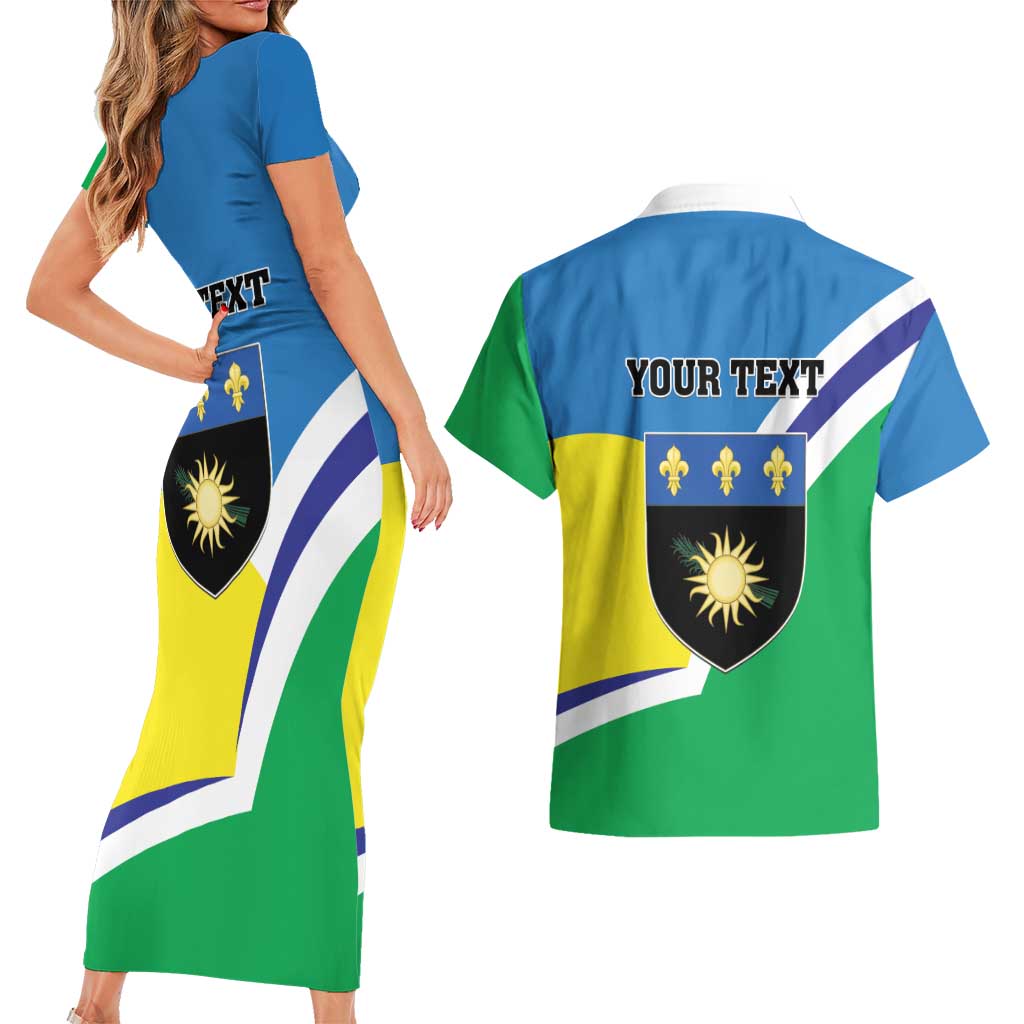 Personalised Guadeloupe Couples Matching Short Sleeve Bodycon Dress and Hawaiian Shirt Gwadloup Simple Style
