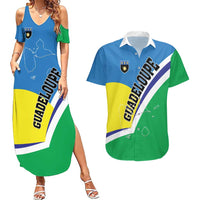 Personalised Guadeloupe Couples Matching Summer Maxi Dress and Hawaiian Shirt Gwadloup Simple Style
