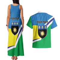 Personalised Guadeloupe Couples Matching Tank Maxi Dress and Hawaiian Shirt Gwadloup Simple Style