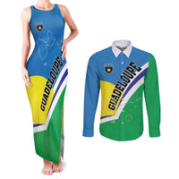 Personalised Guadeloupe Couples Matching Tank Maxi Dress and Long Sleeve Button Shirt Gwadloup Simple Style