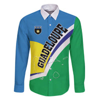 Personalised Guadeloupe Family Matching Off The Shoulder Long Sleeve Dress and Hawaiian Shirt Gwadloup Simple Style