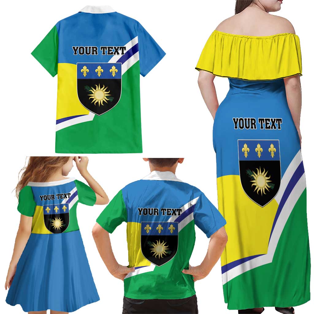 Personalised Guadeloupe Family Matching Off Shoulder Maxi Dress and Hawaiian Shirt Gwadloup Simple Style
