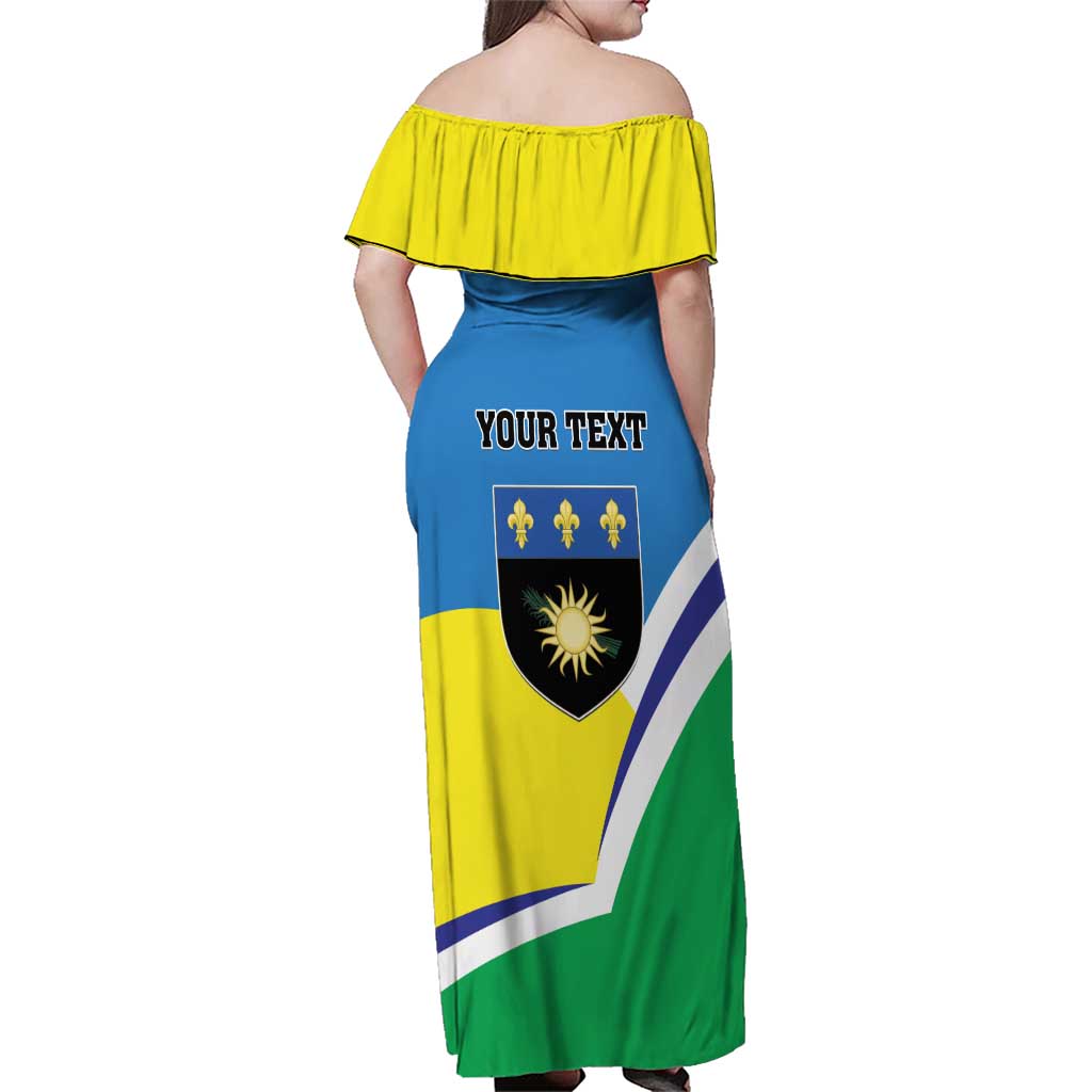 Personalised Guadeloupe Family Matching Off Shoulder Maxi Dress and Hawaiian Shirt Gwadloup Simple Style