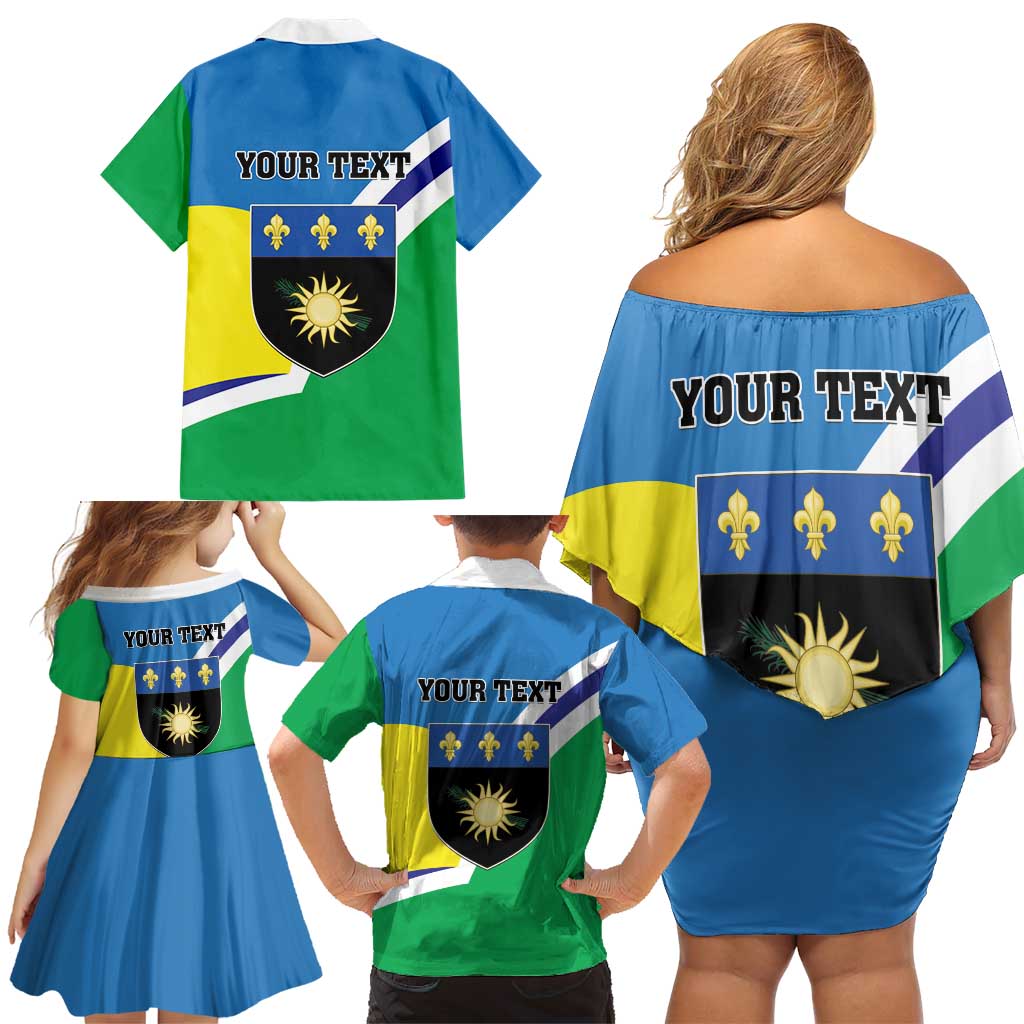 Personalised Guadeloupe Family Matching Off Shoulder Short Dress and Hawaiian Shirt Gwadloup Simple Style