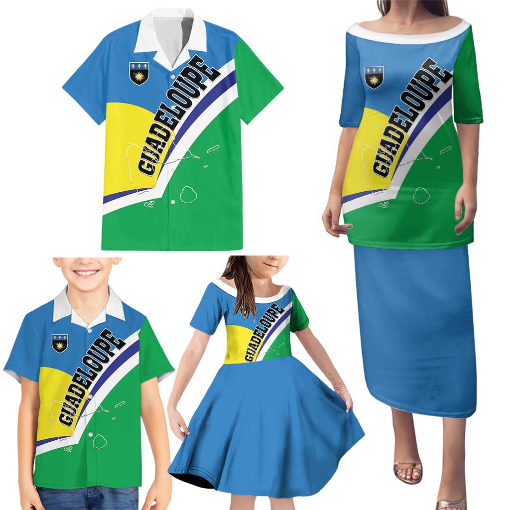 Personalised Guadeloupe Family Matching Puletasi and Hawaiian Shirt Gwadloup Simple Style