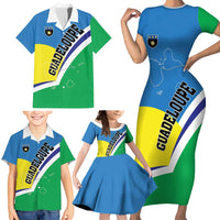 Personalised Guadeloupe Family Matching Short Sleeve Bodycon Dress and Hawaiian Shirt Gwadloup Simple Style