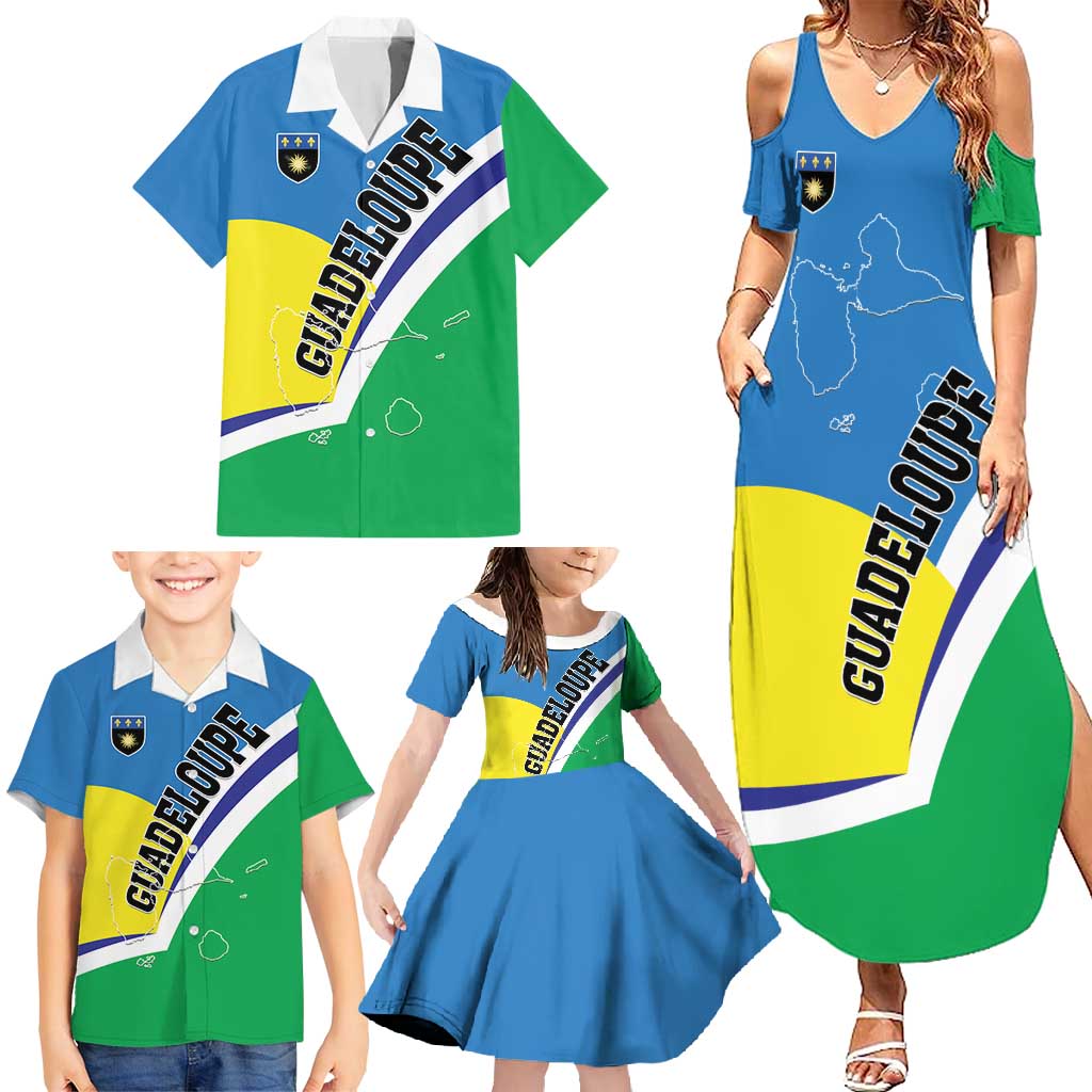 Personalised Guadeloupe Family Matching Summer Maxi Dress and Hawaiian Shirt Gwadloup Simple Style
