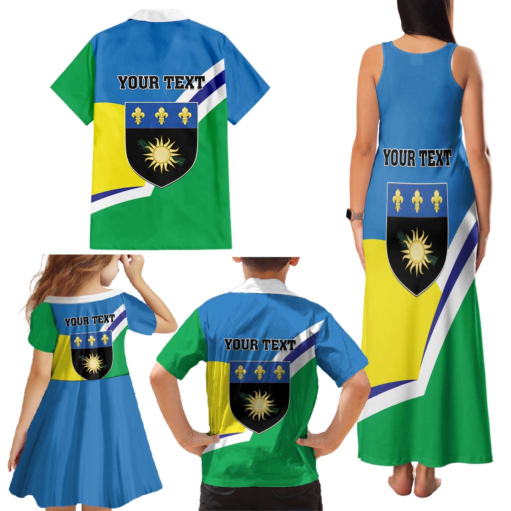 Personalised Guadeloupe Family Matching Tank Maxi Dress and Hawaiian Shirt Gwadloup Simple Style