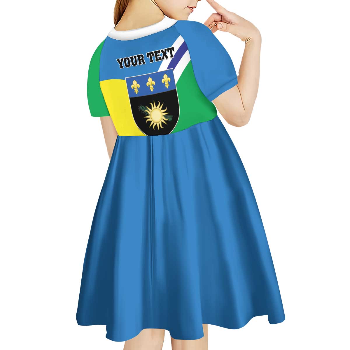 Personalised Guadeloupe Kid Short Sleeve Dress Gwadloup Simple Style