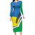 Personalised Guadeloupe Long Sleeve Bodycon Dress Gwadloup Simple Style