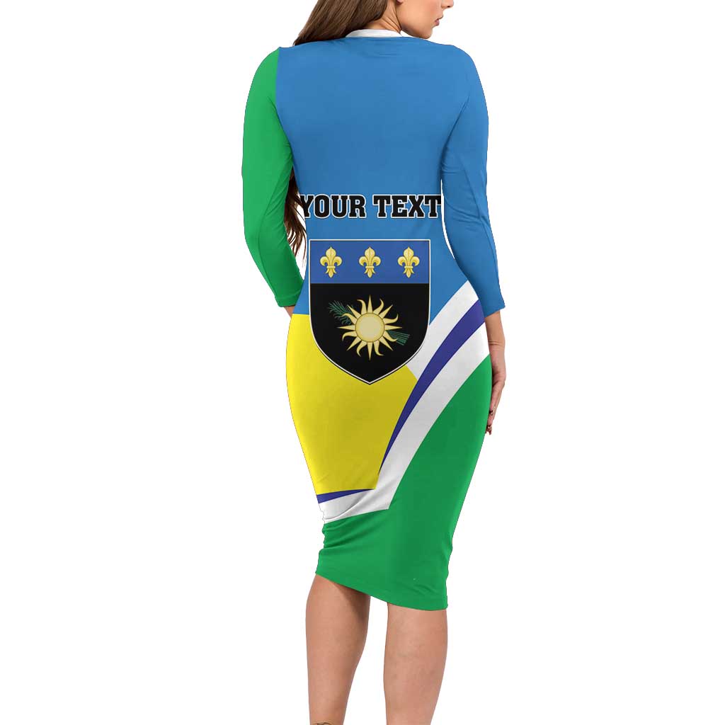 Personalised Guadeloupe Long Sleeve Bodycon Dress Gwadloup Simple Style