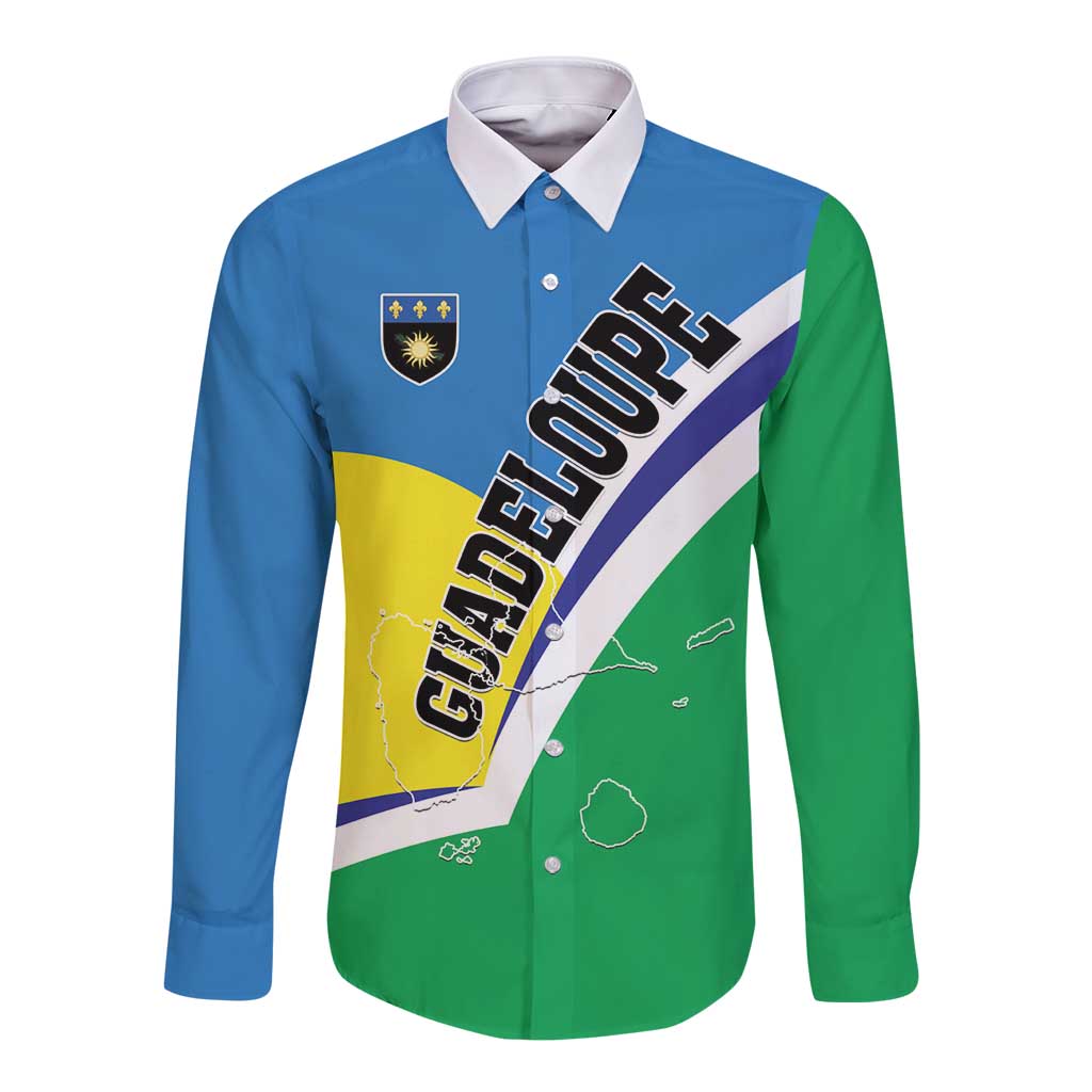 Personalised Guadeloupe Long Sleeve Button Shirt Gwadloup Simple Style