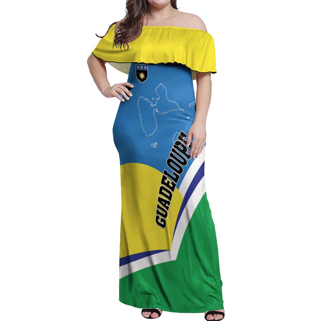 Personalised Guadeloupe Off Shoulder Maxi Dress Gwadloup Simple Style