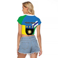 Personalised Guadeloupe Raglan Cropped T Shirt Gwadloup Simple Style