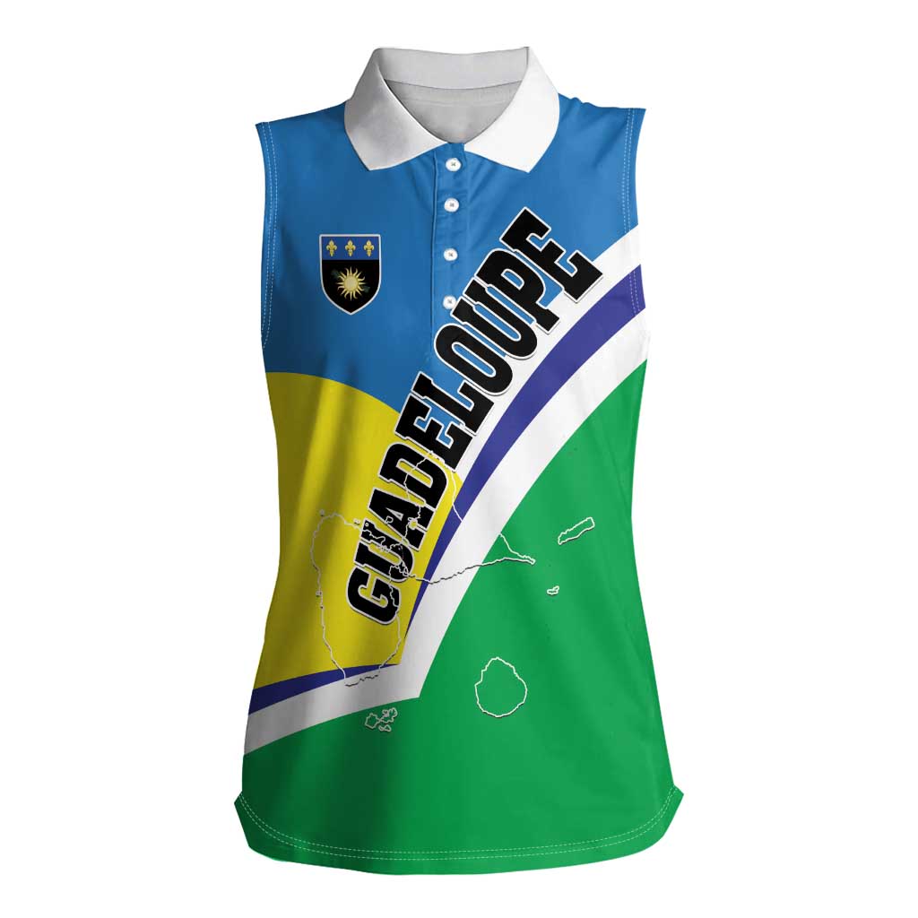 Personalised Guadeloupe Women Sleeveless Polo Shirt Gwadloup Simple Style