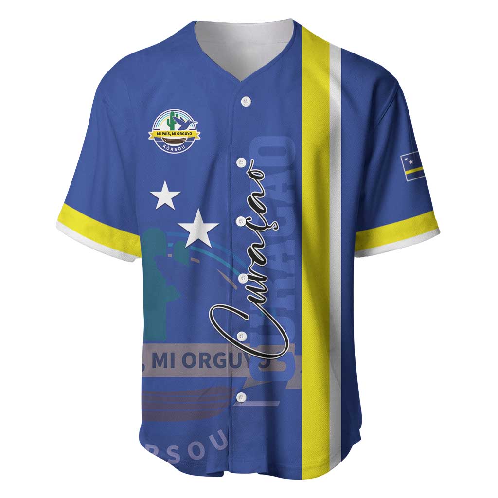 Personalised Curacao Baseball Jersey Pais Korsou Coat of Arms