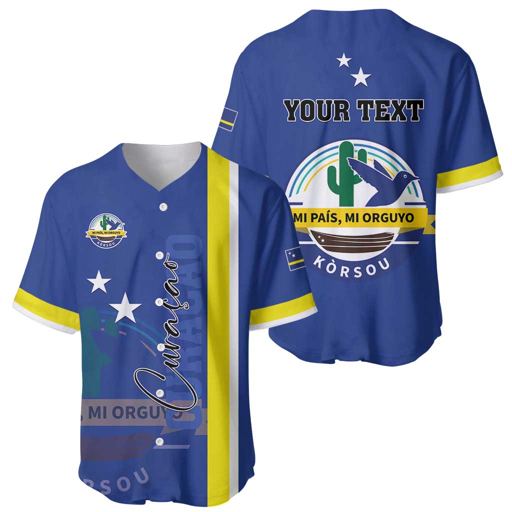 Personalised Curacao Baseball Jersey Pais Korsou Coat of Arms