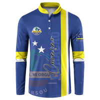 Personalised Curacao Button Sweatshirt Pais Korsou Coat of Arms