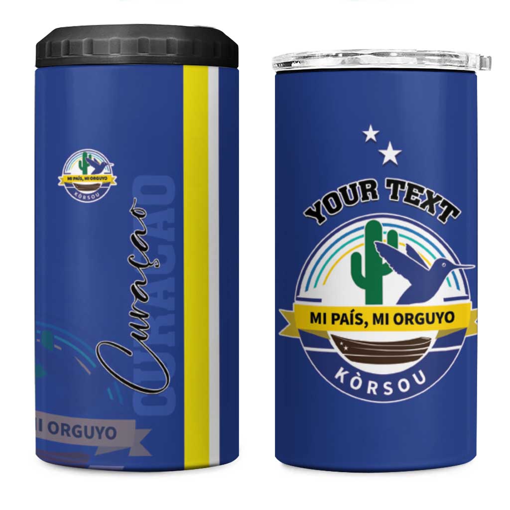 Personalised Curacao 4 in 1 Can Cooler Tumbler Pais Korsou Coat of Arms