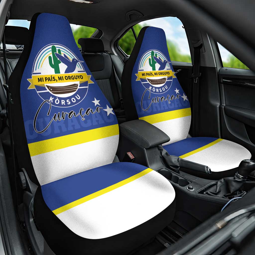 Curacao Car Seat Cover Pais Korsou Coat of Arms