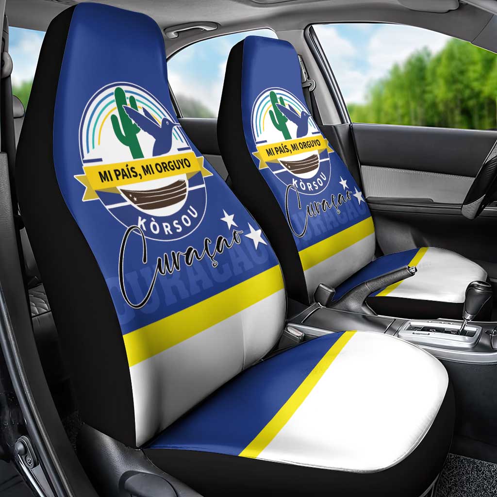 Curacao Car Seat Cover Pais Korsou Coat of Arms