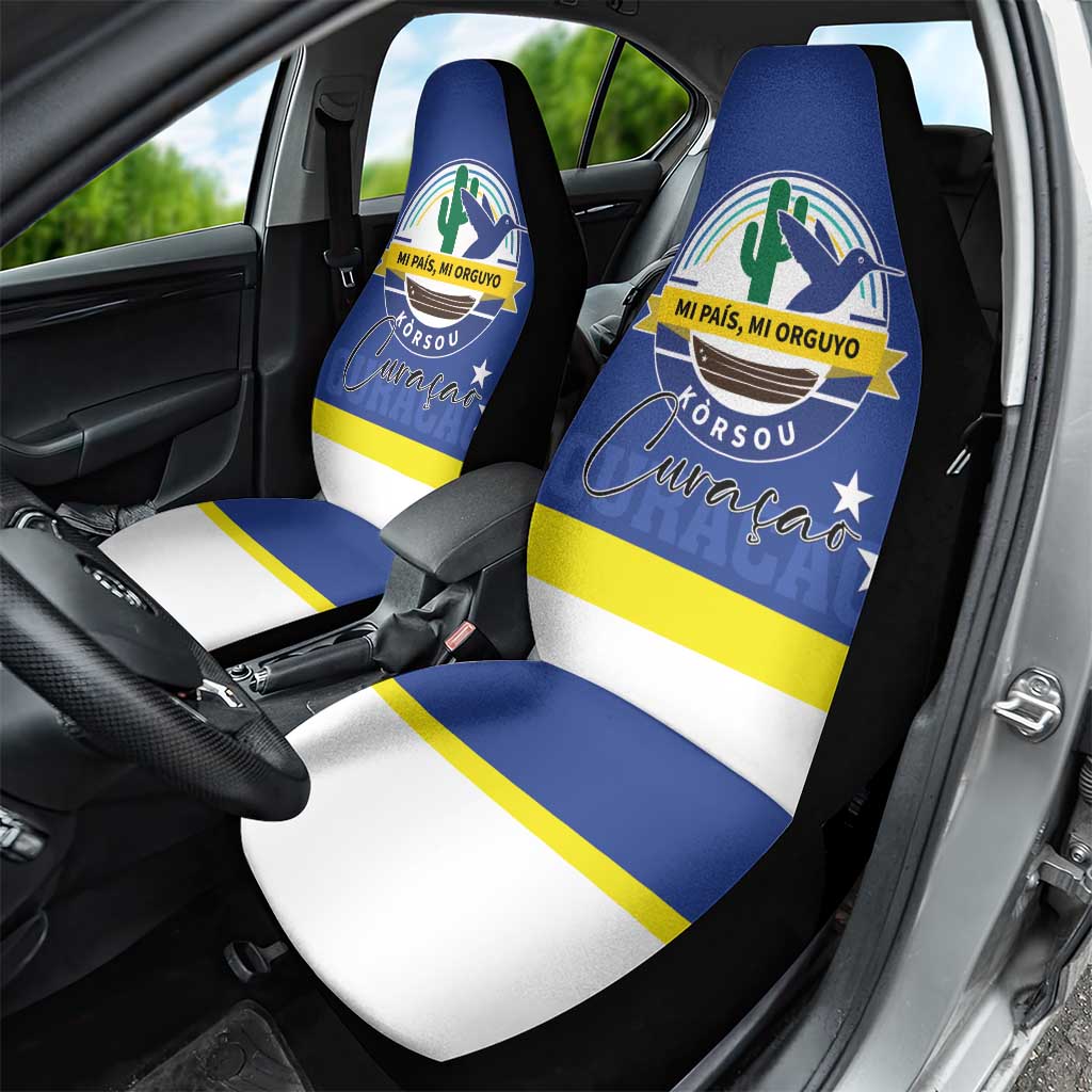 Curacao Car Seat Cover Pais Korsou Coat of Arms