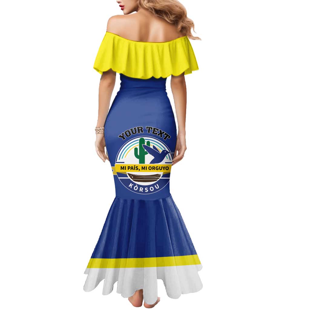 Personalised Curacao Family Matching Mermaid Dress and Hawaiian Shirt Pais Korsou Coat of Arms