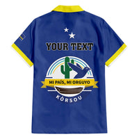 Personalised Curacao Family Matching Off The Shoulder Long Sleeve Dress and Hawaiian Shirt Pais Korsou Coat of Arms